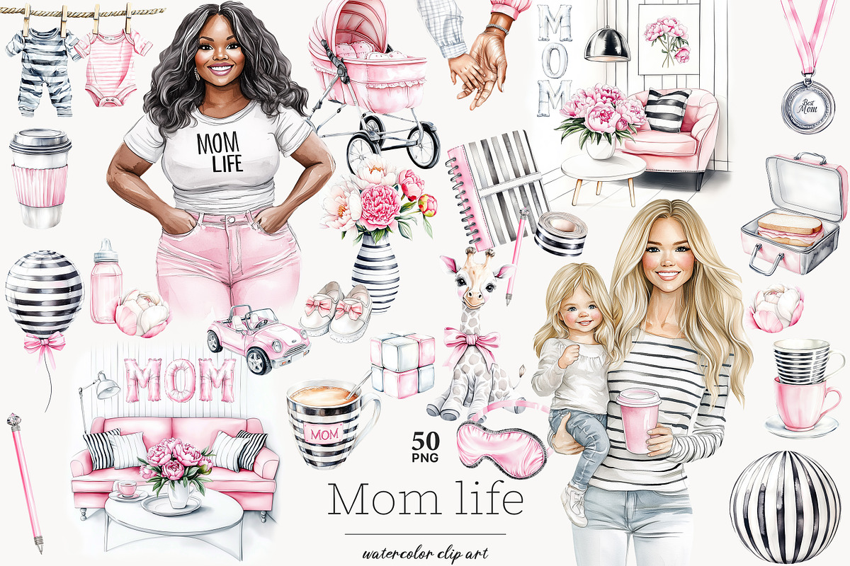 Mom And Baby Clip Art, a Person Illustration by GlamArtZhanna (Photo 1 of 8)
