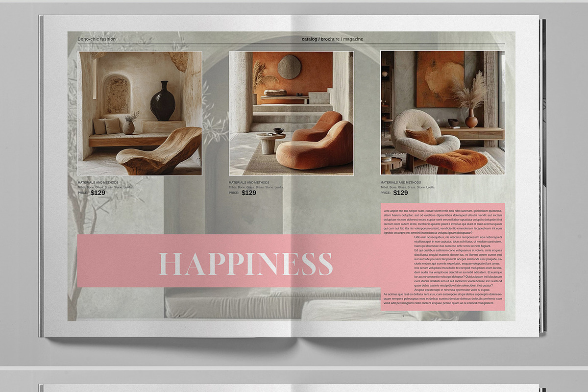 Pastel Boho Magazine Template, a Brochure Template by Boris Cupac (Photo 6 of 7)
