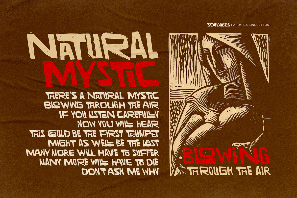 Soulvibes - Handmade Linocut Font, a Handwritten Font by ikiiko (Photo 5 of 7)