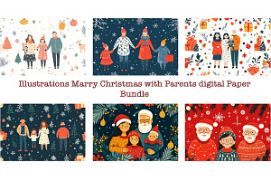 Xmas Illustrations with Parents, a Person Illustration by VetalStock
