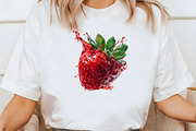 Watercolor strawberry Clipart, an Illustration by Designworld (Thumbnail 5 of 7)