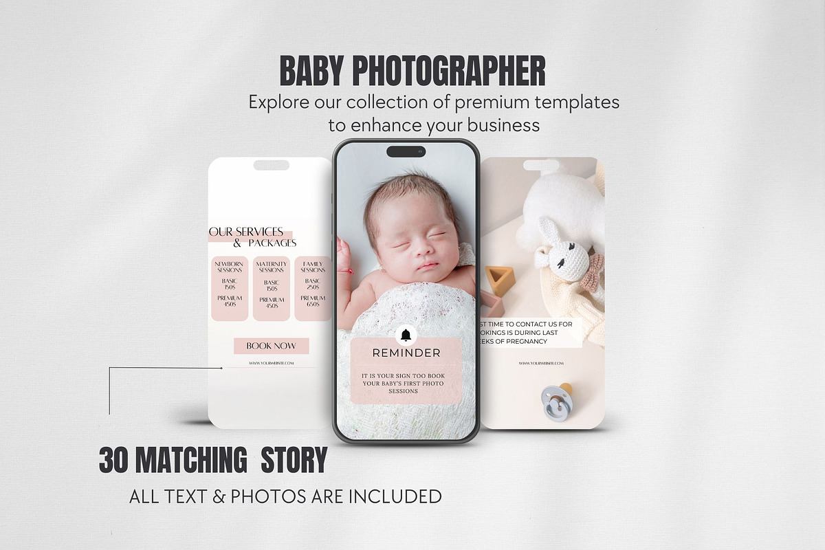 Newborn Photographer Instagram, a Social Media Template by CreativeTempHub (Photo 3 of 8)