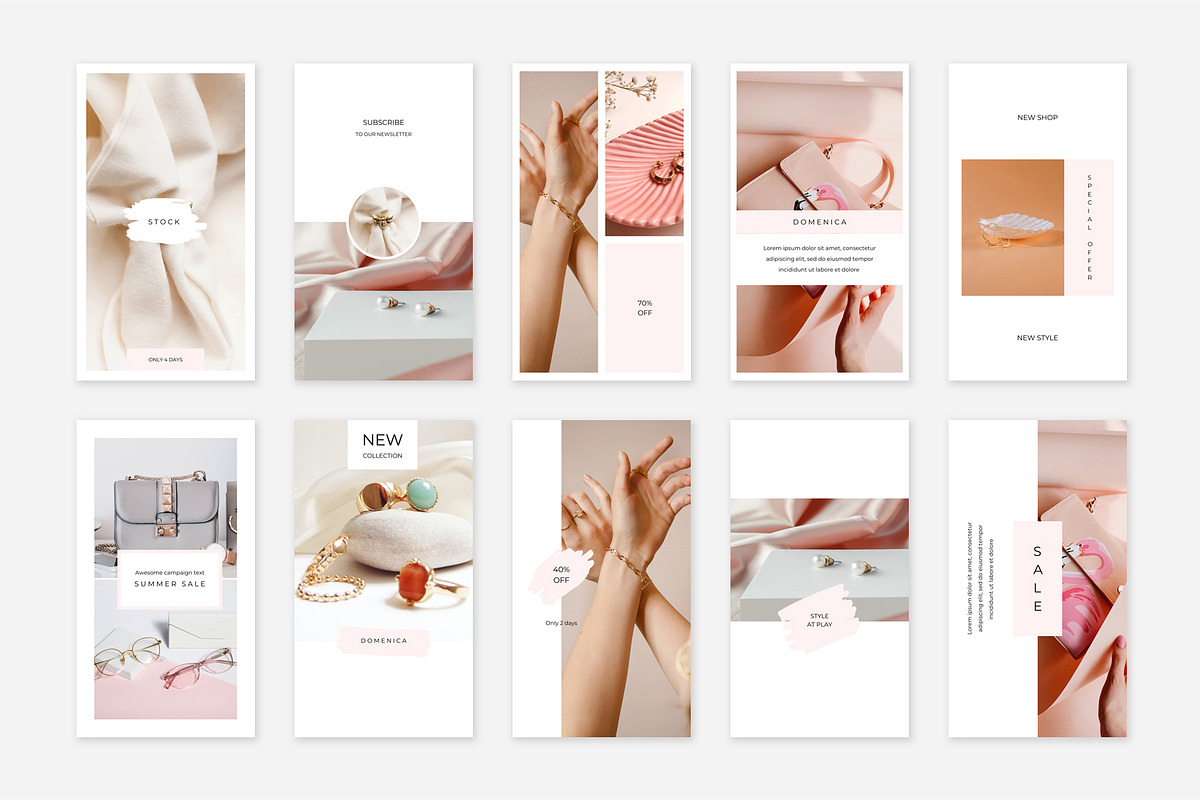 Pink CANVA Instagram Stories Pack, a Social Media Template by Swiss_cube (Photo 2 of 5)