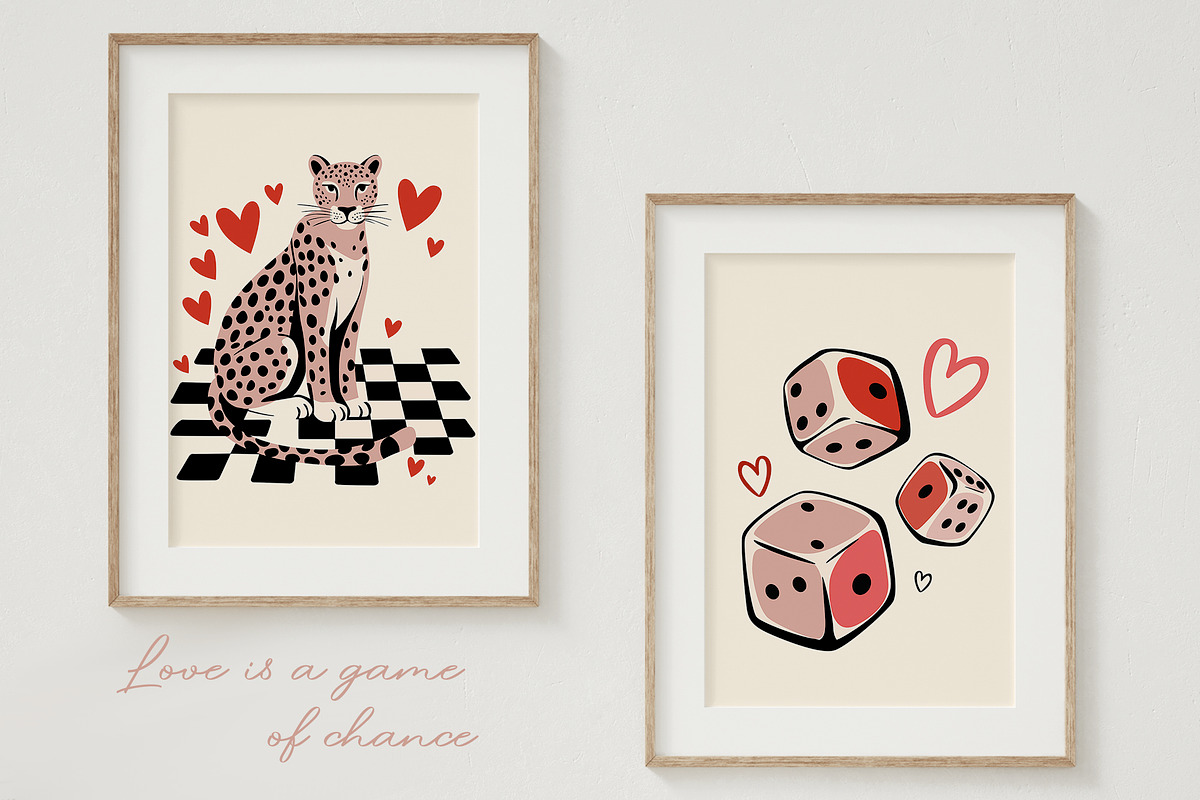 Game of Love romantic posters, a Background Graphic by MixedArt (Photo 2 of 11)