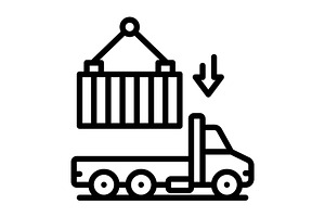 Imports logistics black icon, an Outline Icon by Creative priyanka