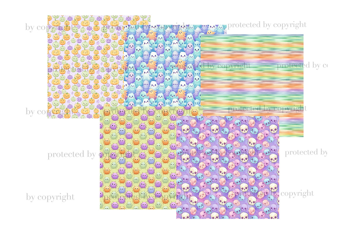 Cute Halloween Paper | Kawaii, a Pattern Graphic by GlamArtZhanna (Photo 2 of 3)