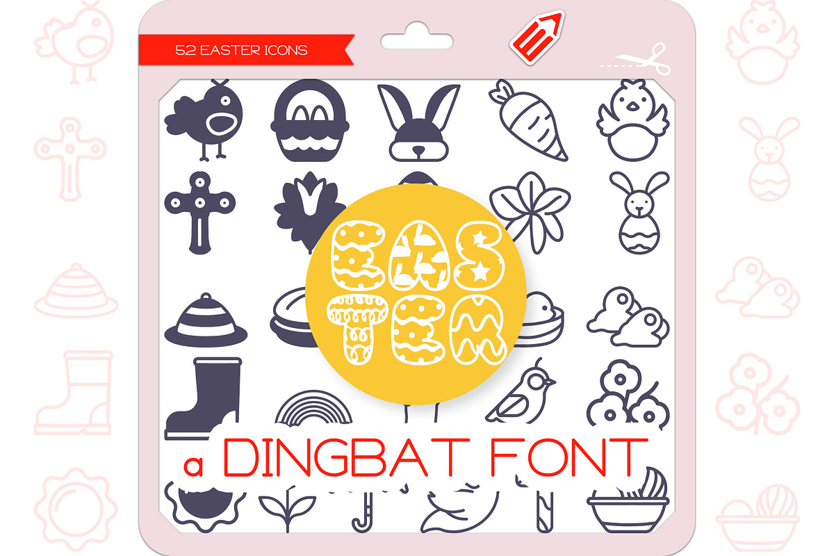 Easter Icons - Dingbat Font, a Symbol Font by WADLEN (Photo 1 of 7)