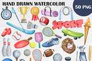 Watercolor Sports Clip art PNG, a Sport Illustration by PatternPalette (Thumbnail 2 of 2)