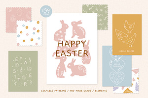 Happy Easter - Line Art Spring Set, a Pattern Graphic by simpleblues