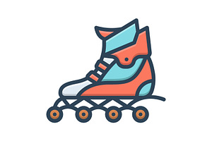 Inline roller blades color icon, a Duotone Icon by Creative priyanka