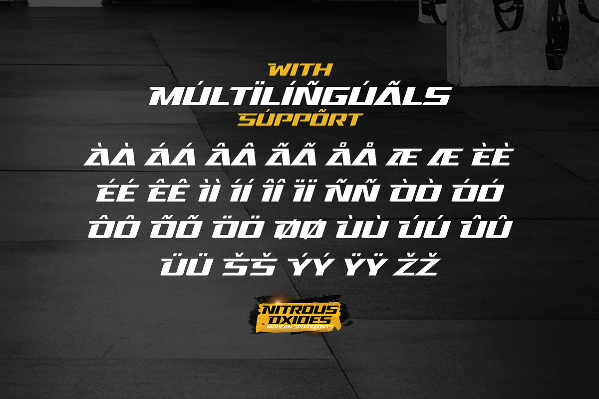 Nitrous Oxides – Modern Sport Fonts, a Sans Serif Font by Gassstype (Photo 9 of 10)