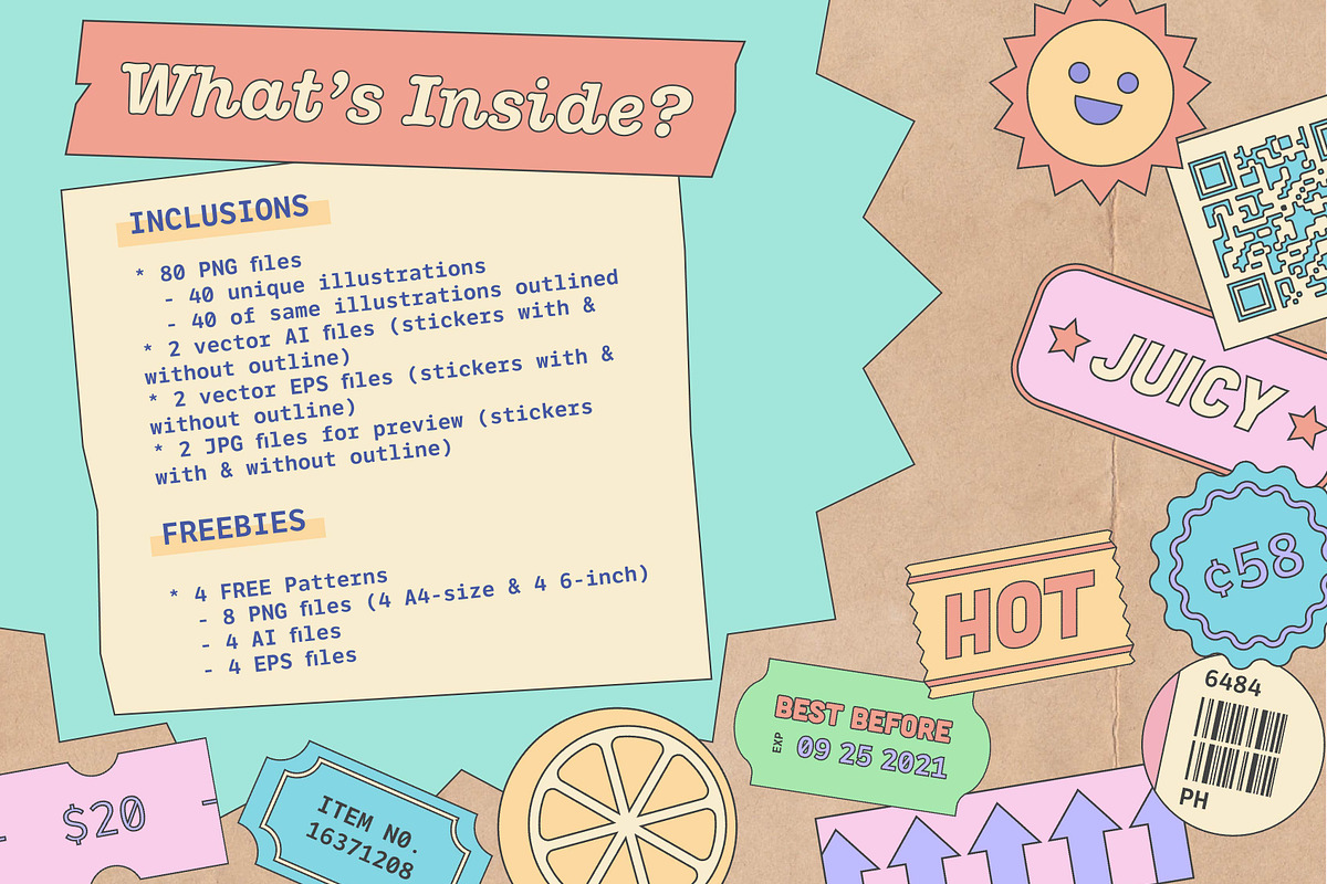 Pastel Produce-Package Sticker Pack, an Illustration by Creativity Bucketlist (Photo 2 of 5)