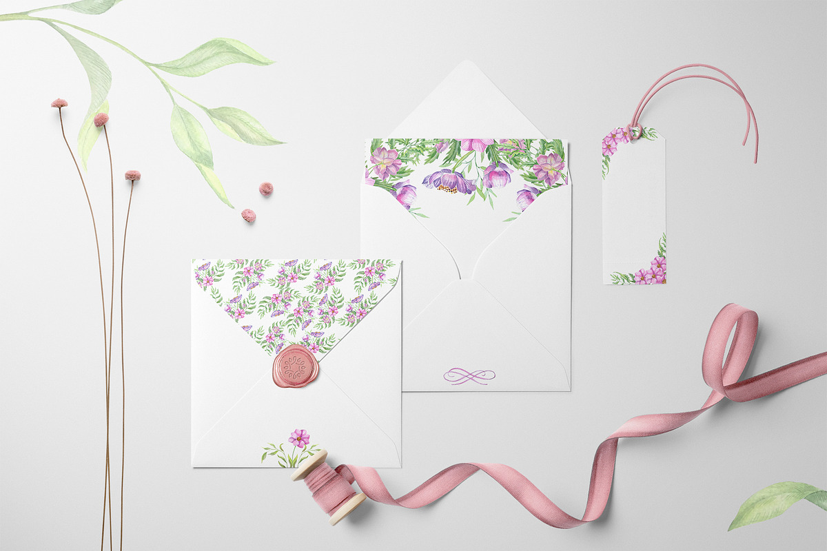 Watercolor Pink Flowers, an Illustration by Olesya Agudova (Photo 7 of 8)