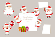 Set of Cartoon Santa Clauses, a Decorative Illustration by Voysla's Shop (Thumbnail 5 of 5)