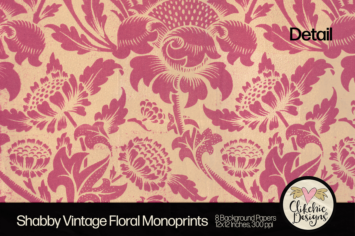 Shabby Vintage Floral Backgrounds, a Texture Graphic by Clikchic Designs (Photo 7 of 10)