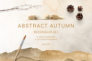 Watercolor abstract autumn set, a Texture Graphic by LeriaArt watercolor (Thumbnail 1 of 5)