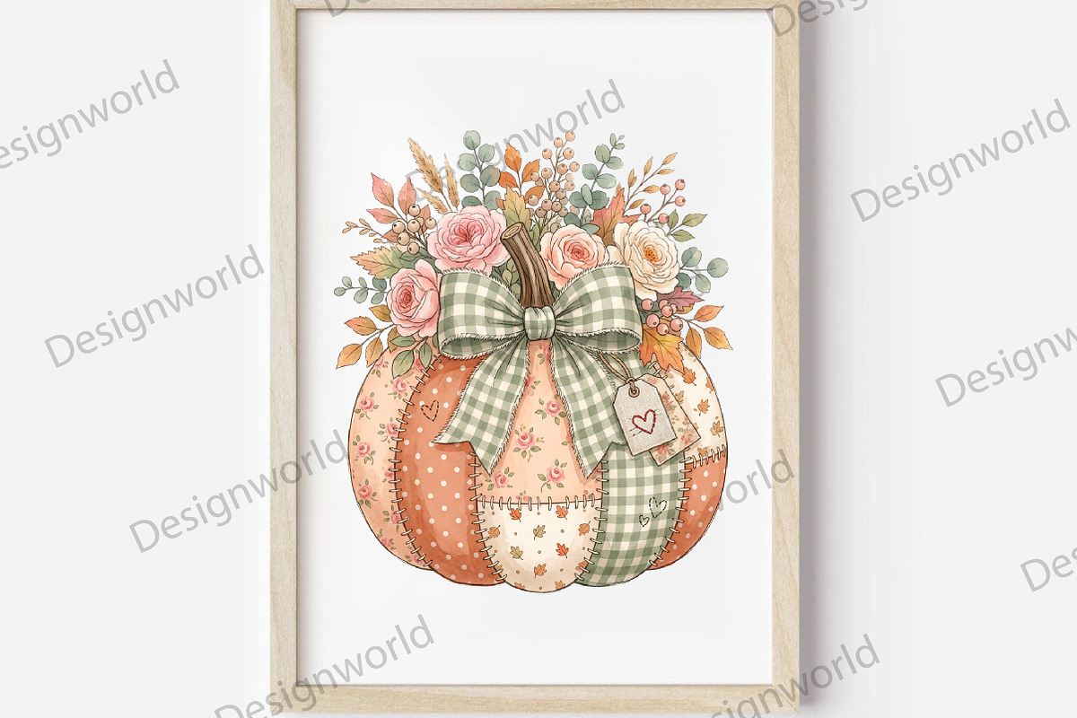Fall Bow Pumpkin PNG, a Seasonal Illustration by Designworld (Photo 3 of 4)