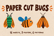 Paper Cut Bugs Clipart Bundle, an Object Illustration by Le.nart (Thumbnail 1 of 6)