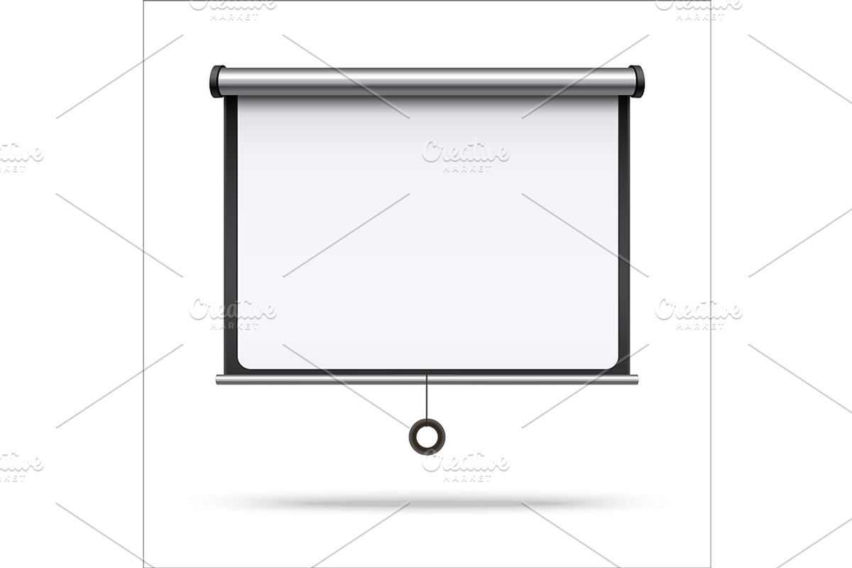 Projector Screen Template Mockup, an Object Graphic by Bigmouse_art
