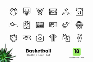 Basketball Outline Icons, an Outline Icon by Zeer Graphic