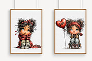 Valentine girl Clipart, an Illustration by Libby Wishes (Thumbnail 7 of 7)