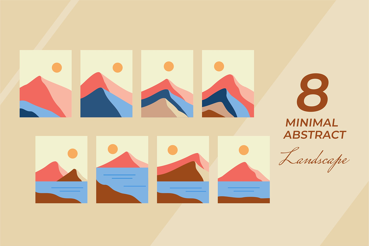 Minimal Abstract Landscape Vector, a Decorative Illustration by Medianeka (Photo 1 of 3)