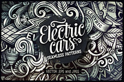 Electric Cars Graphics Patterns, a Decorative Illustration by BALABOLKA (Thumbnail 1 of 6)