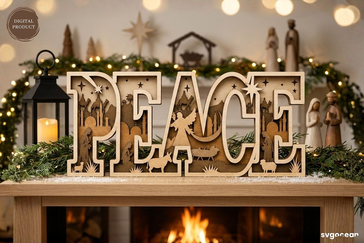 3D Nativity Word Stands SVG Bundle, a Decorative Illustration by svgocean (Photo 6 of 7)