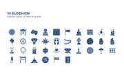 Buddhism religion icon set, an Icon by Icongeek26 (Thumbnail 2 of 4)