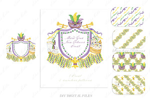 Mardi Gras New Orleans Crest DIY