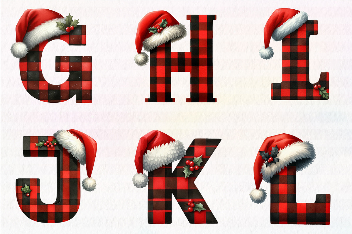 Watercolor Christmas Alphabet, an Illustration by CreationArt (Photo 5 of 6)
