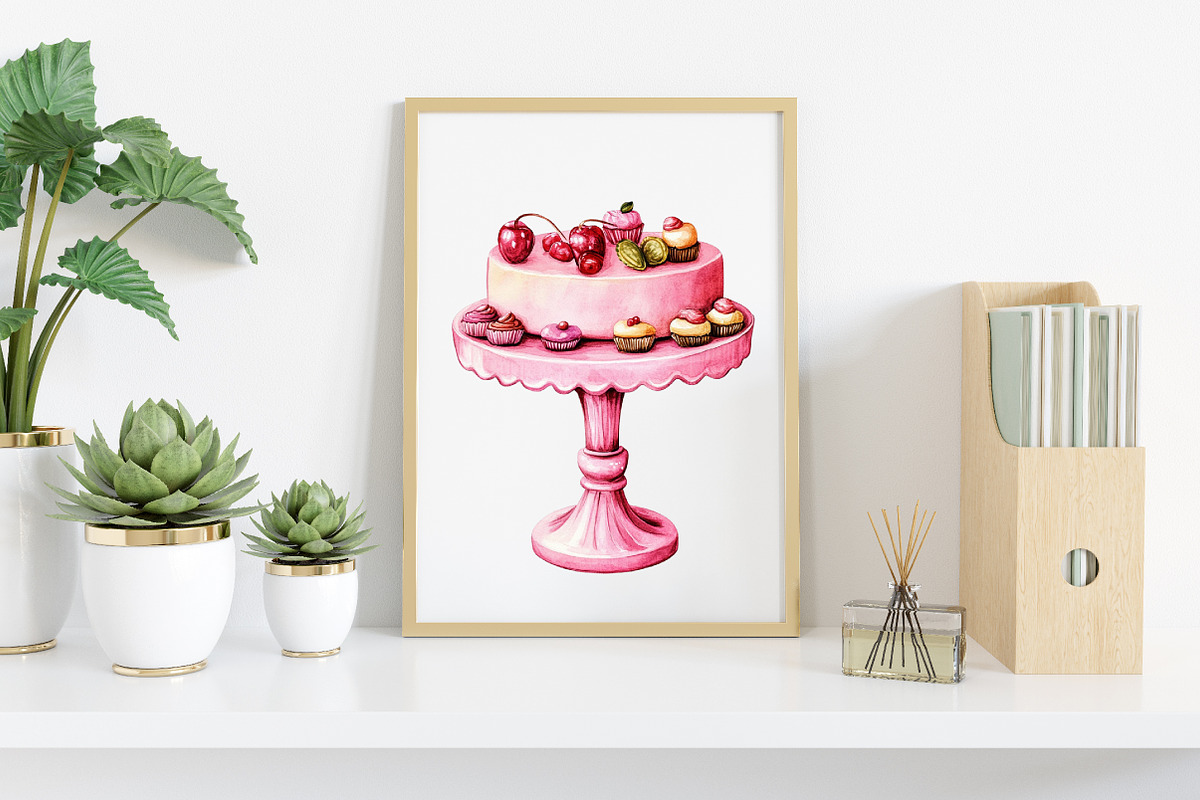 Pink Afternoon Tea Clipart, an Illustration by Canvas Craft (Photo 7 of 8)