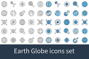 Earth Globe icons set, an Icon by VenomousVector