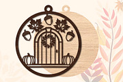 Autumn Front Door Pumpkin Laser Cut, an Object Graphic by DreamPrint404 (Thumbnail 3 of 3)