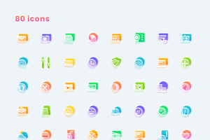 Frosted Glass Icons Set