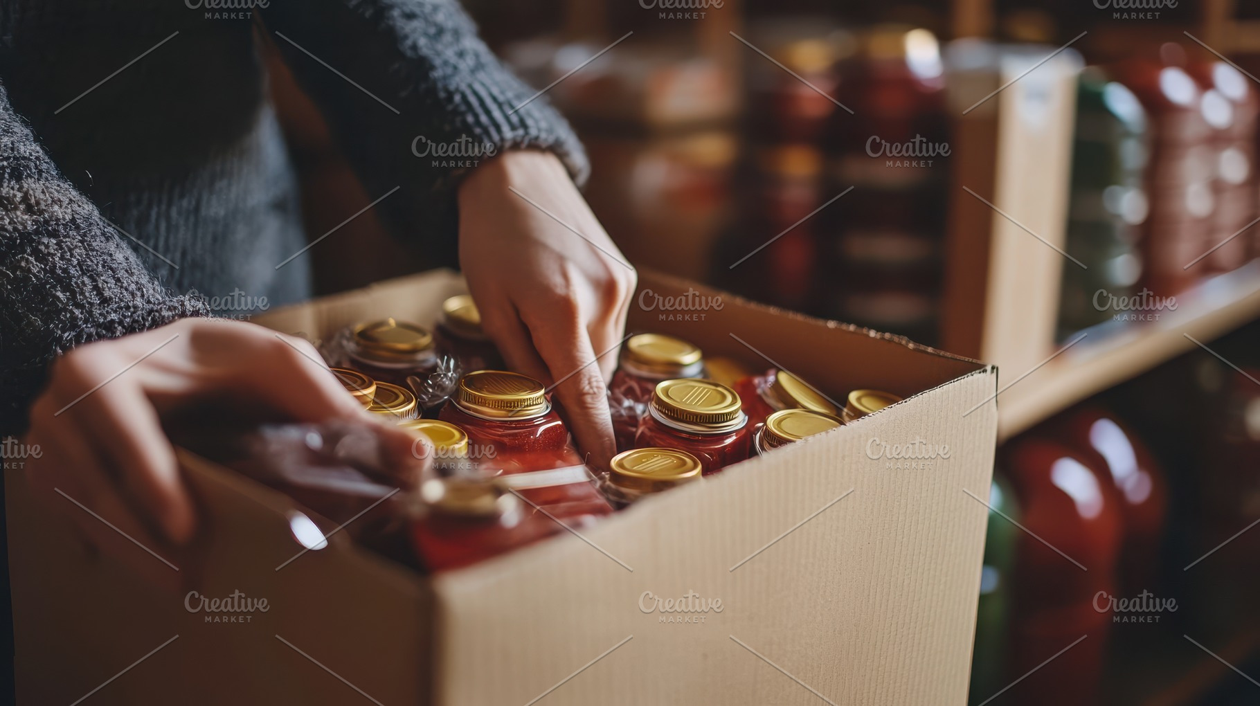 Box Full of Preserves: Close-up of h, a Food & Drink Photo by Pixeness Studio