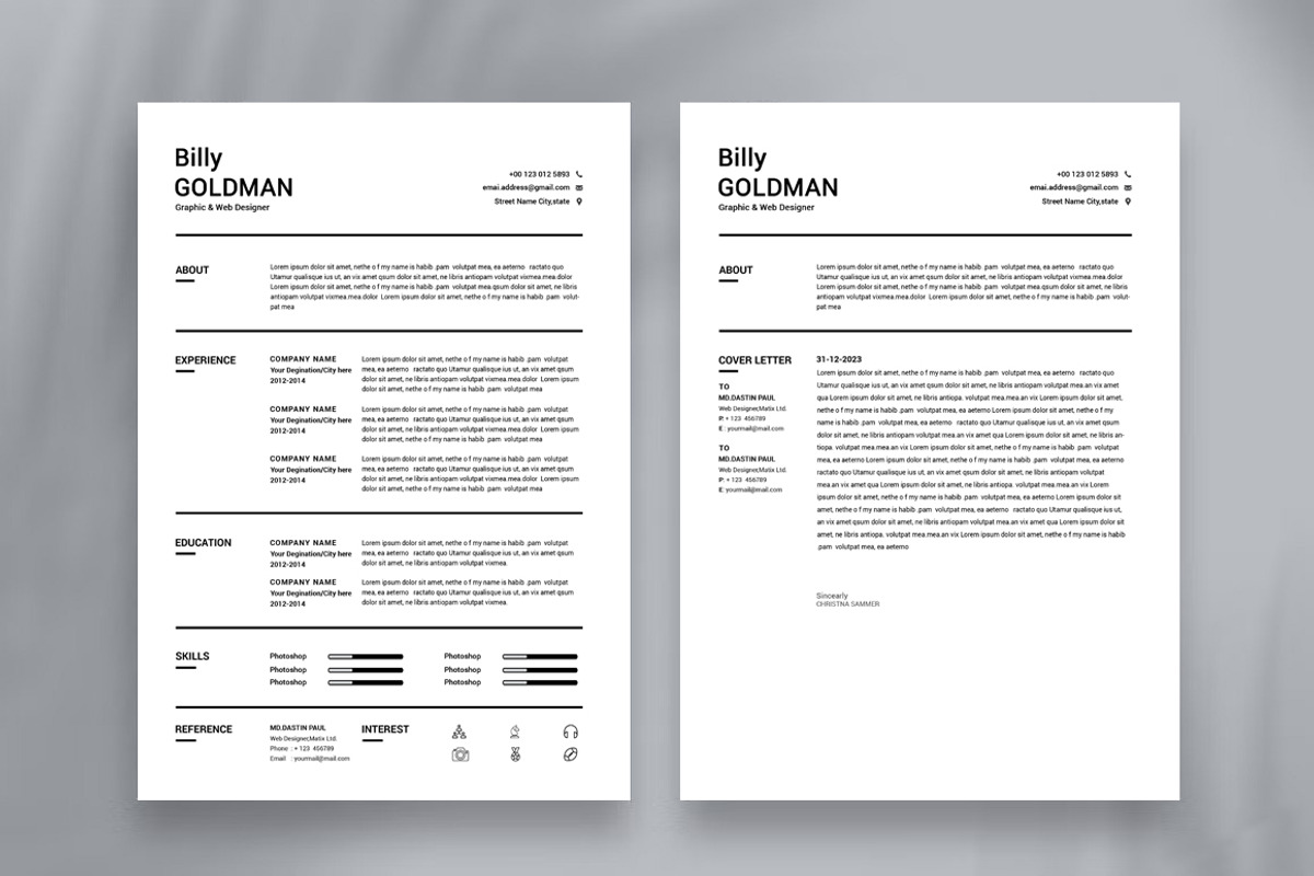 Professional Resume, a Resume Template by Blackcloud_Creations (Photo 3 of 5)