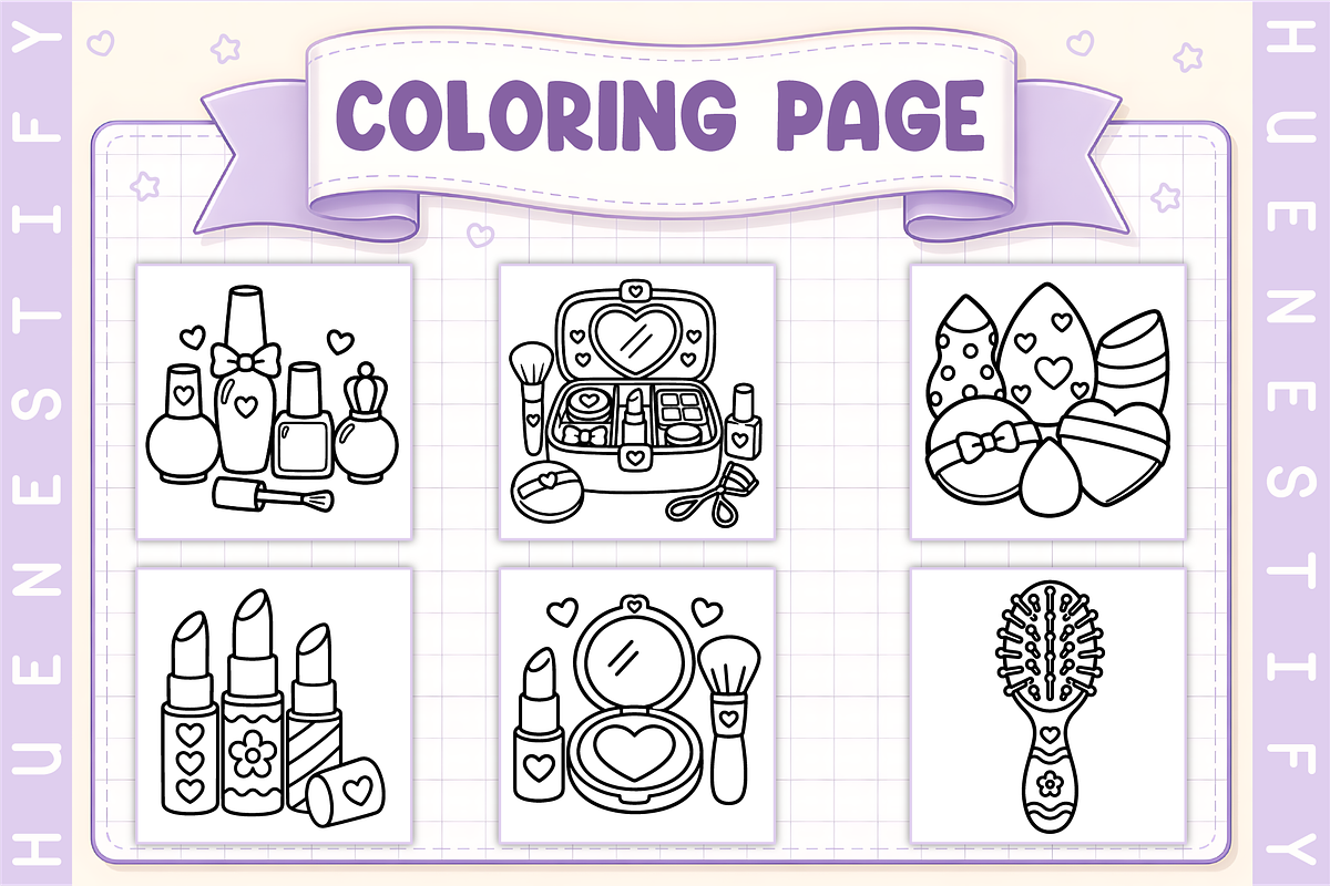 Beauty Stuff Coloring Book, a Decorative Illustration by HueNestify (Photo 3 of 4)