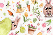 Funny Easter Bunny set +6 patterns, a Decorative Illustration by Kristina Crocus (Thumbnail 2 of 4)
