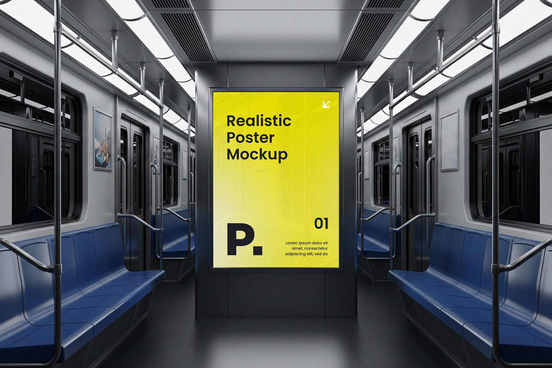 Subway Lightbox Poster Mockup