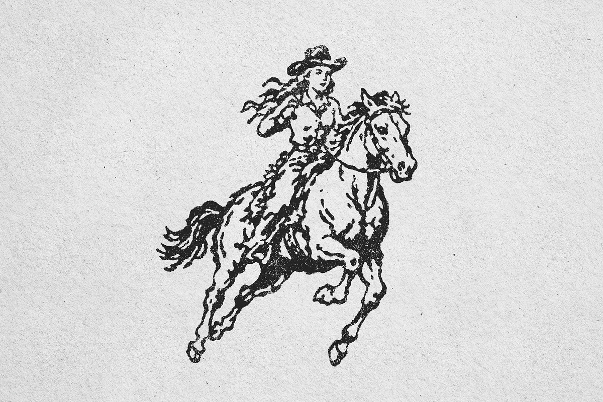 Vintage Cowgirl Vector Illustration, a Person Illustration by lettett (Photo 3 of 3)