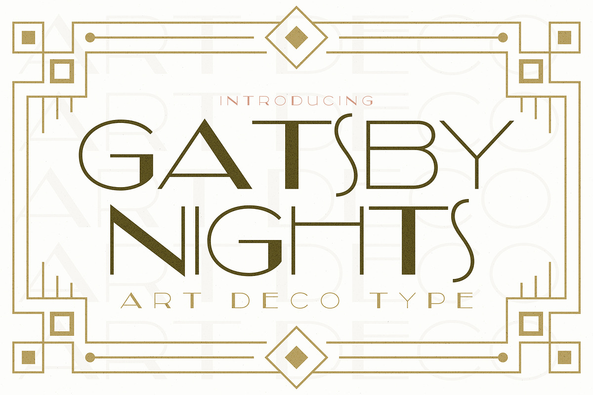 Gatsby Nights - Art Deco Typeface, a Sans Serif Font by HipFonts (Photo 1 of 9)