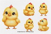 15 Bundle Watercolor Cute Chicks, an Animal Illustration by Morspective (Thumbnail 5 of 8)
