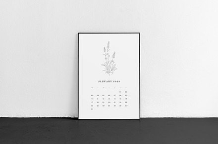 Floral Line Art Calendar 2022