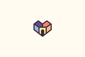 geometric Love home logo, a Graphic by boriman05