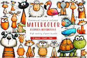 Animals Minimalist Cartoon Clipart, an Illustration by CreationArt (Thumbnail 1 of 5)
