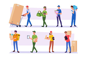 Delivery service. Couriers working, a Person Illustration by Onyx