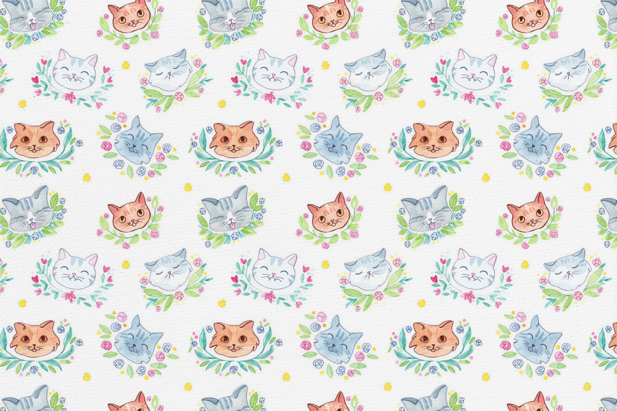 Cats in Bloom - Watercolor Set, an Animal Illustration by Petite Salade (Photo 3 of 3)