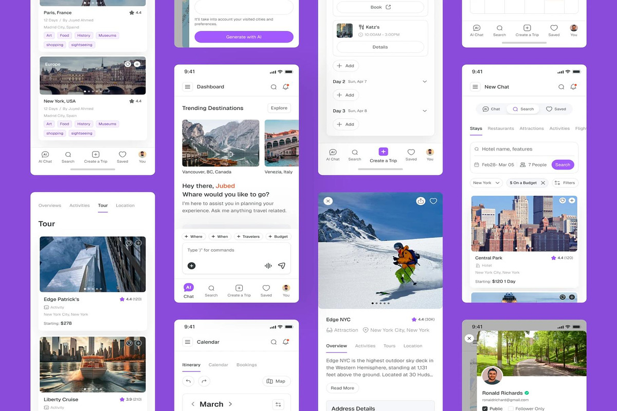Triply - AI Travel Planner UI Kit, an UI Kit Template by Lumina_ui_ux202 (Photo 5 of 7)