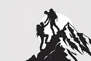 Mountain Hiking Silhouette Set, an Illustration by BIPLOB EXPERT (Thumbnail 15 of 21)